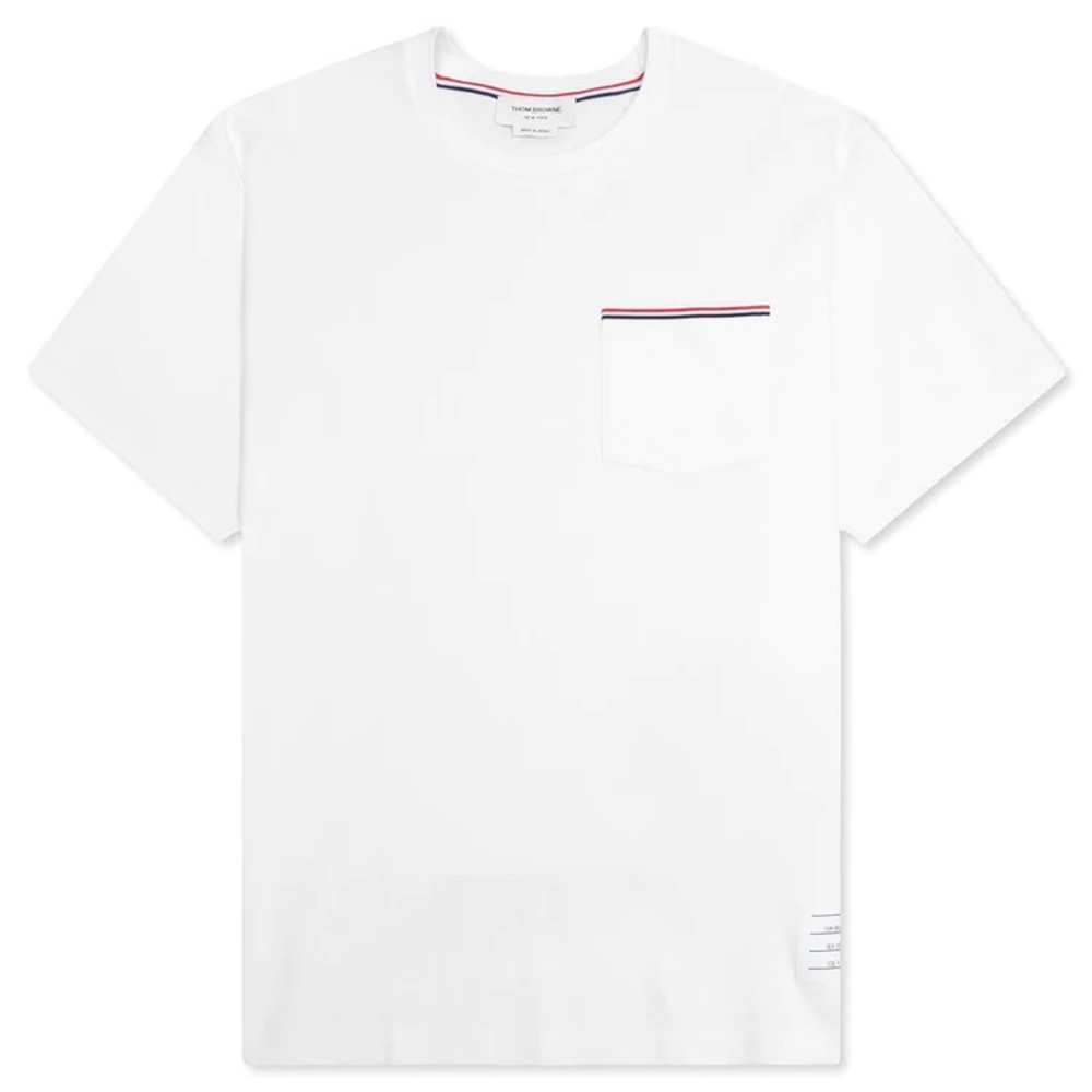 THOM BROWNE OVERSIZED SHORT SLEEVE POCKET TEE WHITE 2